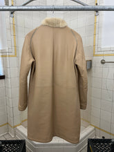 Load image into Gallery viewer, 2000s Mandarina Duck Contemporary Long Leather Padded Jacket with Faux Fur Collar - Size S