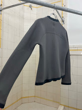 Load image into Gallery viewer, 2000s Mandarina Duck Slate Grey Cropped Contemporary Textured Zipper Cardigan - Size XS