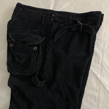 Load image into Gallery viewer, 2000s Armani Deep Black Articulated Corduroy Carpenter Pants - Size M