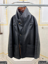 Load image into Gallery viewer, 1980s Marithe Francois Girbaud x Compagnie Des Montagnes &amp; Des Forets Leather Shearling Coat with Expandable Collar - Size XL