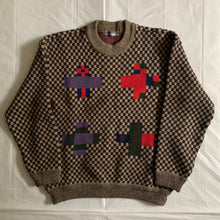 Load image into Gallery viewer, 1980s Issey Miyake Checkered Geometirc Intarsia Sweater - Size M