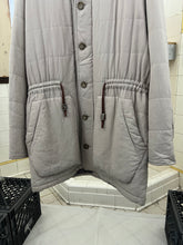 Load image into Gallery viewer, 1980s Marithe Francois Girbaud Long Padded Silk Coat with Waist Drawstrings - Size L