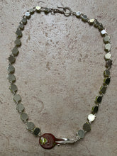 Load image into Gallery viewer, ss2021 Per Gotesson .925 Silver Plated Necklace with Green Crystals and Key - Size OS