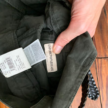 Load image into Gallery viewer, 1990s Armani Olive High Waist Military Trousers with Zipper Hems - Size M