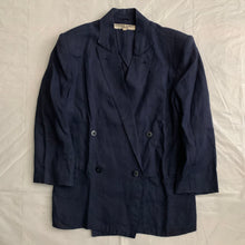 Load image into Gallery viewer, 1980s Katharine Hamnett Navy Linen Double Breasted Blazer - Size M