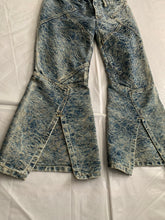 Load image into Gallery viewer, ss2007 Issey Miyake Rose Embossed Paneled Flared Denim Pants - Size XS