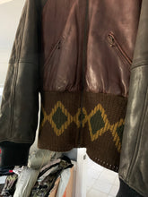 Load image into Gallery viewer, 1990s Armani Cropped Leather Bomber Jacket with Exaggerated Ribbing Hem - Size M