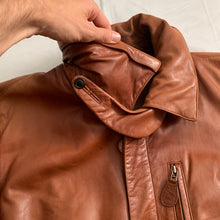 Load image into Gallery viewer, aw1992 Issey Miyake Leather Pillow Neck Flight Jacket with Packable Hood - Size XL