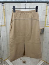Load image into Gallery viewer, 2000s Mandarina Duck Beige Leather Skirt with Contrasting Mesh Detailing - Size XS