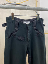 Load image into Gallery viewer, 1980s Katharine Hamnett Faded Black Cotton Joggers with Adjustable Cuffs - Size M