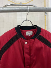 Load image into Gallery viewer, 1990s Armani Heavy Red Cotton Cropped Bomber with Black Contrast Trim Detailing - Size XL