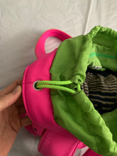 Load image into Gallery viewer, ss2004 Issey Miyake Futuristic Deformed Pink Neoprene Backpack / Tote Bag with Transparent Piping Trim - Size OS