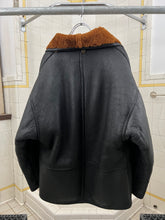 Load image into Gallery viewer, 1980s Marithe Francois Girbaud x Compagnie Des Montagnes &amp; Des Forets Leather Shearling Coat with Expandable Collar - Size XL