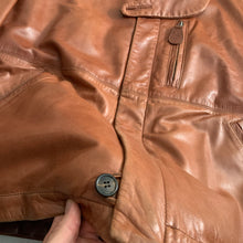 Load image into Gallery viewer, aw1992 Issey Miyake Leather Pillow Neck Flight Jacket with Packable Hood - Size XL
