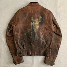 Load image into Gallery viewer, aw2009 Yohji Yamamoto x Justin Davis Uzi Pinup Brown Leather Jacket - Size M