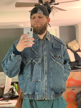 Load image into Gallery viewer, 1980s Katharine Hamnett Washed Denim Cargo Bomber - Size OS