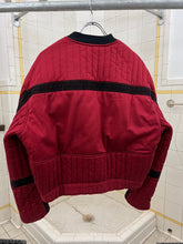 Load image into Gallery viewer, 1990s Armani Heavy Red Cotton Cropped Bomber with Black Contrast Trim Detailing - Size XL