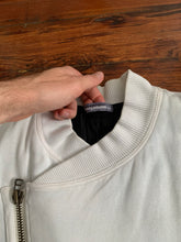 Load image into Gallery viewer, 1980s Issey Miyake White Dual Backzip Heavy Cotton Bomber Jacket with Asymmetric Closure - Size XL