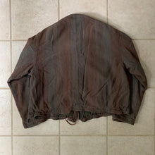 Load image into Gallery viewer, 1990s Armani Cropped Linen Collarless Swing Jacket - Size XL
