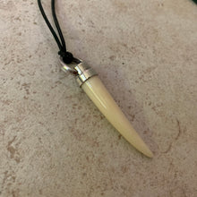 Load image into Gallery viewer, 2000s Armani Waxed Rope Fang Necklace - Size OS