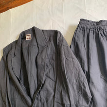 Load image into Gallery viewer, ss1983 Issey Miyake Charcoal Grey Textured Cotton Suit Set - Size L