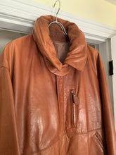 Load image into Gallery viewer, aw1992 Issey Miyake Leather Pillow Neck Flight Jacket with Packable Hood - Size XL