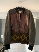 Load image into Gallery viewer, 1990s Armani Cropped Leather Bomber Jacket with Exaggerated Ribbing Hem - Size M