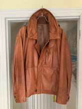 Load image into Gallery viewer, aw1992 Issey Miyake Leather Pillow Neck Flight Jacket with Packable Hood - Size XL