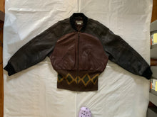 Load image into Gallery viewer, 1990s Armani Cropped Leather Bomber Jacket with Exaggerated Ribbing Hem - Size M