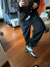 Load image into Gallery viewer, aw1993 Comme des Garcons Homme Plus Pleated Pinstripe Trousers with Bleach Dipped Hems - Size L