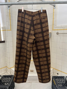 1980s Armani Earth Toned Plaid Trousers - Size M