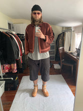 Load image into Gallery viewer, 1990s Armani Object Dyed Bordeaux Blouson with Pink Contrast Pipping - Size XL