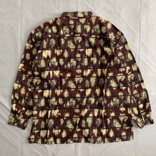 Load image into Gallery viewer, ss1996 Issey Miyake Green &amp; Maroon Graphic Striped Dyed Shirt - Size L