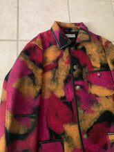 Load image into Gallery viewer, aw1997 Issey Miyake Wool Vibrant Camo Blazer with Leather Trim - Size L