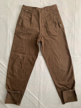 Load image into Gallery viewer, 1980s Katharine Hamnett Brown Cotton Military Trousers with Zipper Hems - Size M