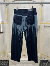 Load image into Gallery viewer, 1990s Dexter Wong Paint Drip Print Pinstripe Trousers - Size L