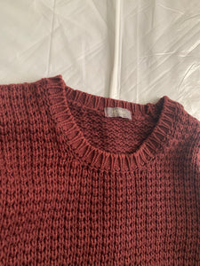 1980s CDGH Maroon Heavy Cotton Knitted Sweater - Size M