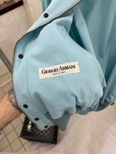 Load image into Gallery viewer, 1980s Armani Baby Blue Light Cotton Cropped Bomber with Tonal Piping - Size L