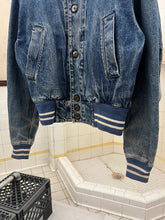 Load image into Gallery viewer, 1980s Katharine Hamnett Denim Teddy Jacket with Hidden Cargo Pocket- Size L
