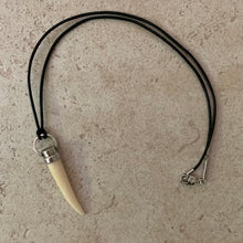 Load image into Gallery viewer, 2000s Armani Waxed Rope Fang Necklace - Size OS