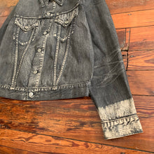 Load image into Gallery viewer, 2000s Yohji Yamamoto Faded Denim Trucker Jacket with Bleach Dipped Sleeve Hems - Size M