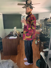 Load image into Gallery viewer, aw1997 Issey Miyake Wool Vibrant Camo Blazer with Leather Trim - Size L