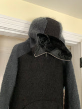 Load image into Gallery viewer, 2000s Vintage Grey and Black Mohair Ninja Hoodie - Size M