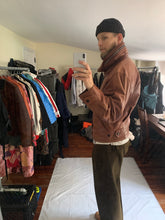 Load image into Gallery viewer, aw1992 Issey Miyake Leather Pillow Neck Flight Jacket with Packable Hood - Size XL
