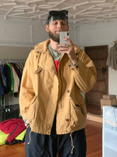 Load image into Gallery viewer, 1980s Emporio Armani Coated Cotton Wide Jacket with Packable hood and 3D front pockets - Size XL